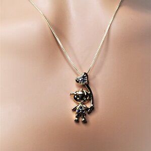 Mother's Day Necklace - Boy Blue Holding Heart